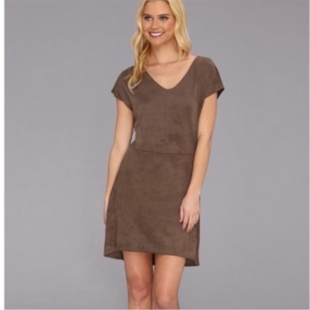 Chic Brown Faux Lightweight Suede Dress